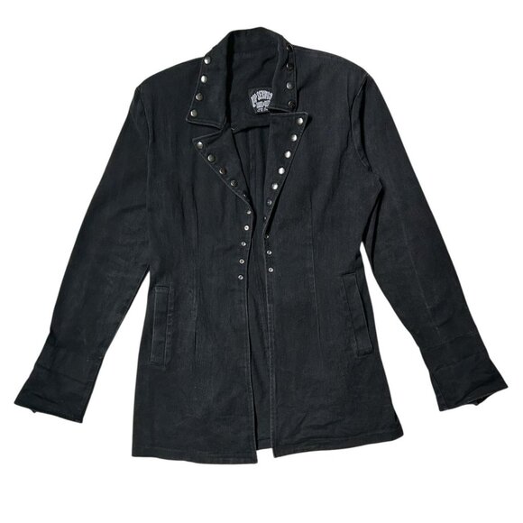 80s vintage Lip Service denim studded jacket Rock n Roll pirate goth punk jean. - Picture 5 of 7